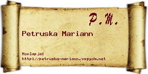 Petruska Mariann névjegykártya